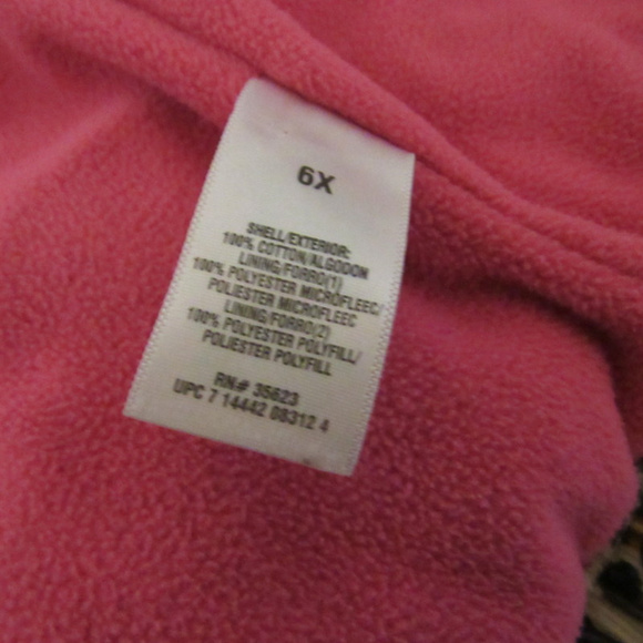 Carter's 6X Girls Leopard Snap Vest Fleece Lined - Picture 5 of 5